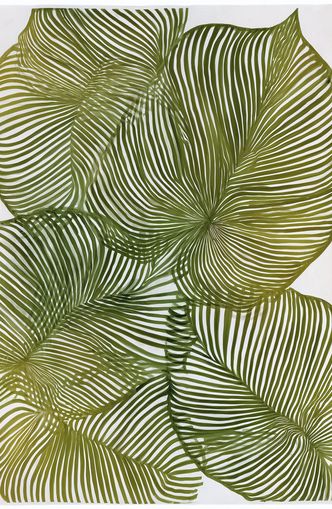Palm leaves pressed together