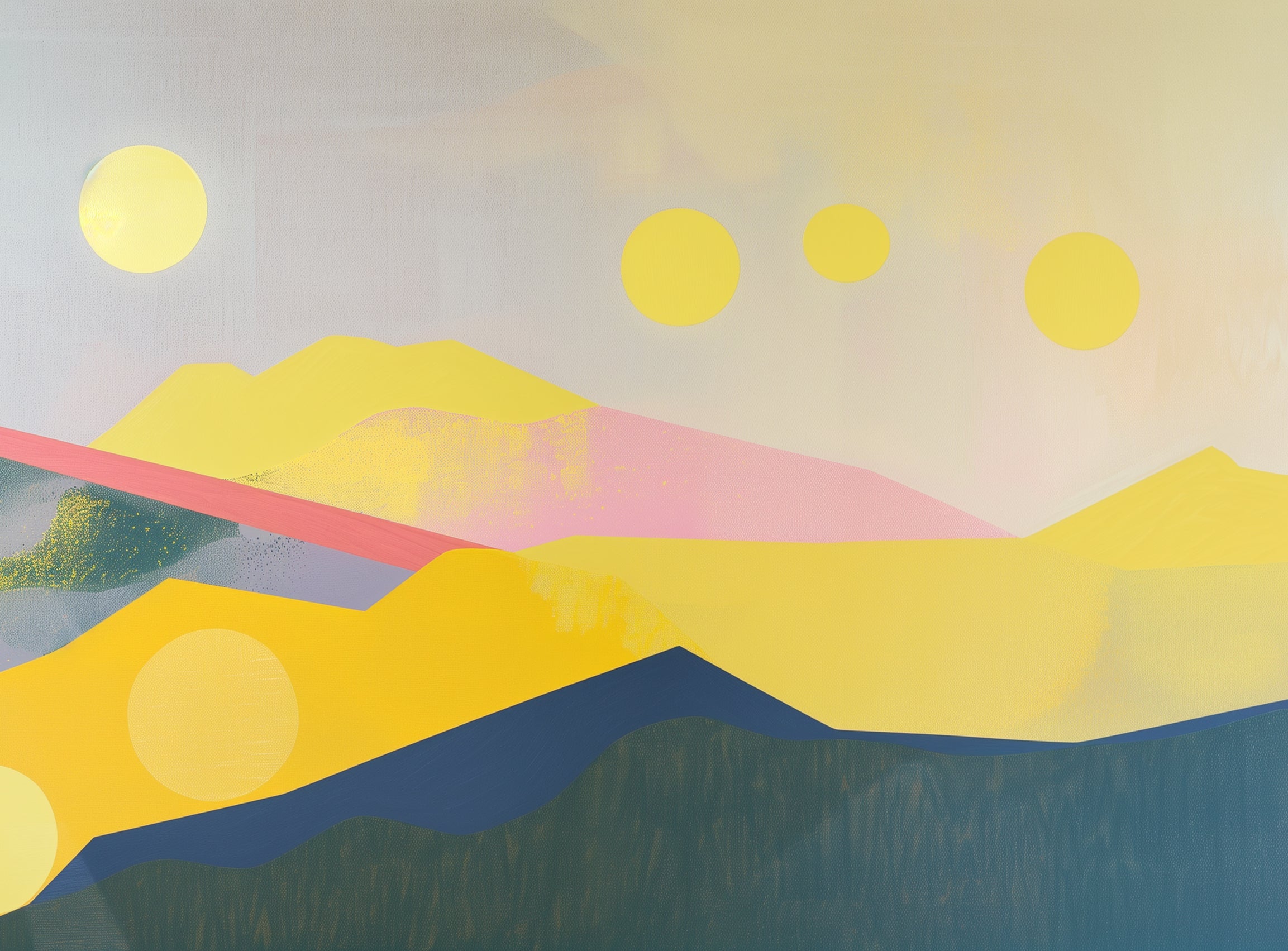 Many suns above the hills