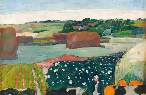 Haystacks in Brittany by Gauguin