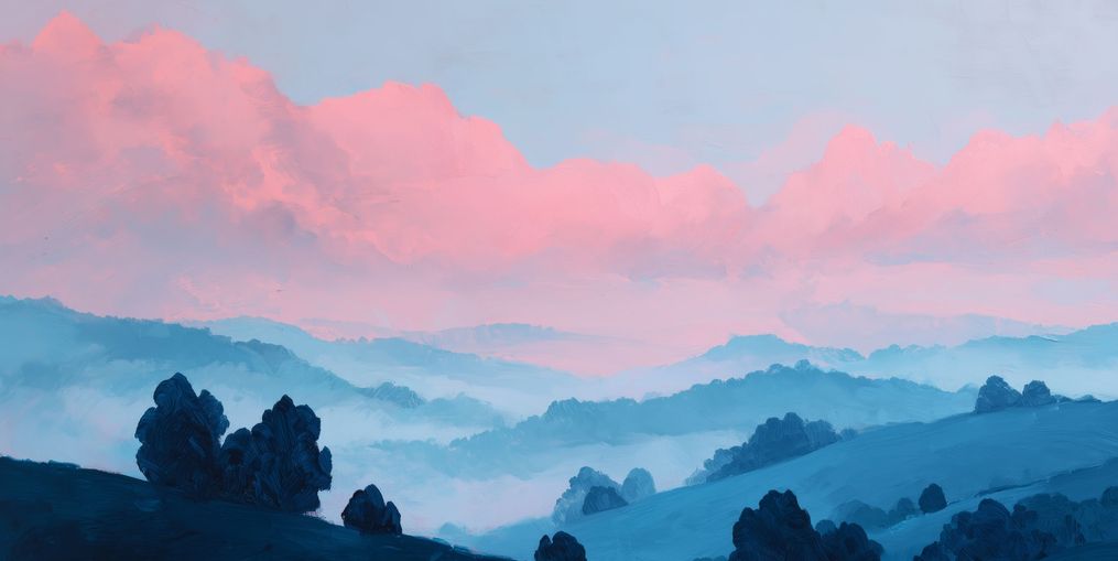 Pink Cloud Band Over Blue Ridges