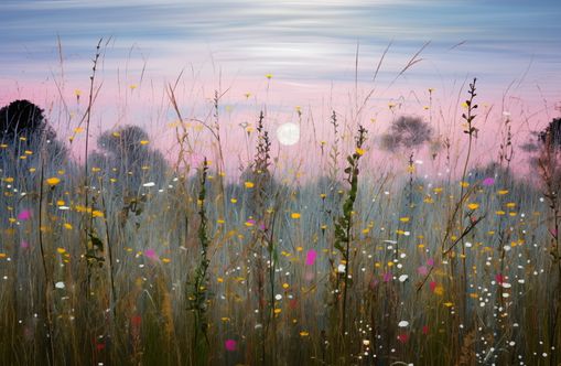 Wildflower Meadow at Moonrise