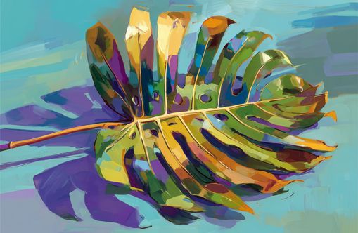 A Leaf Held in Color