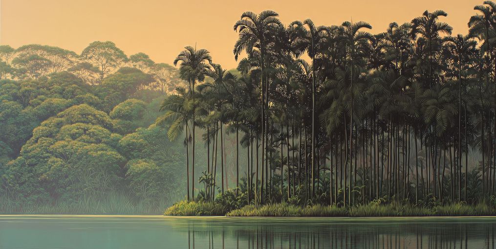 Tall Palms at Water