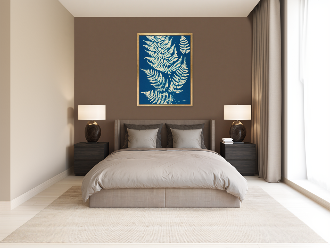 Ferns crossing blue field room view