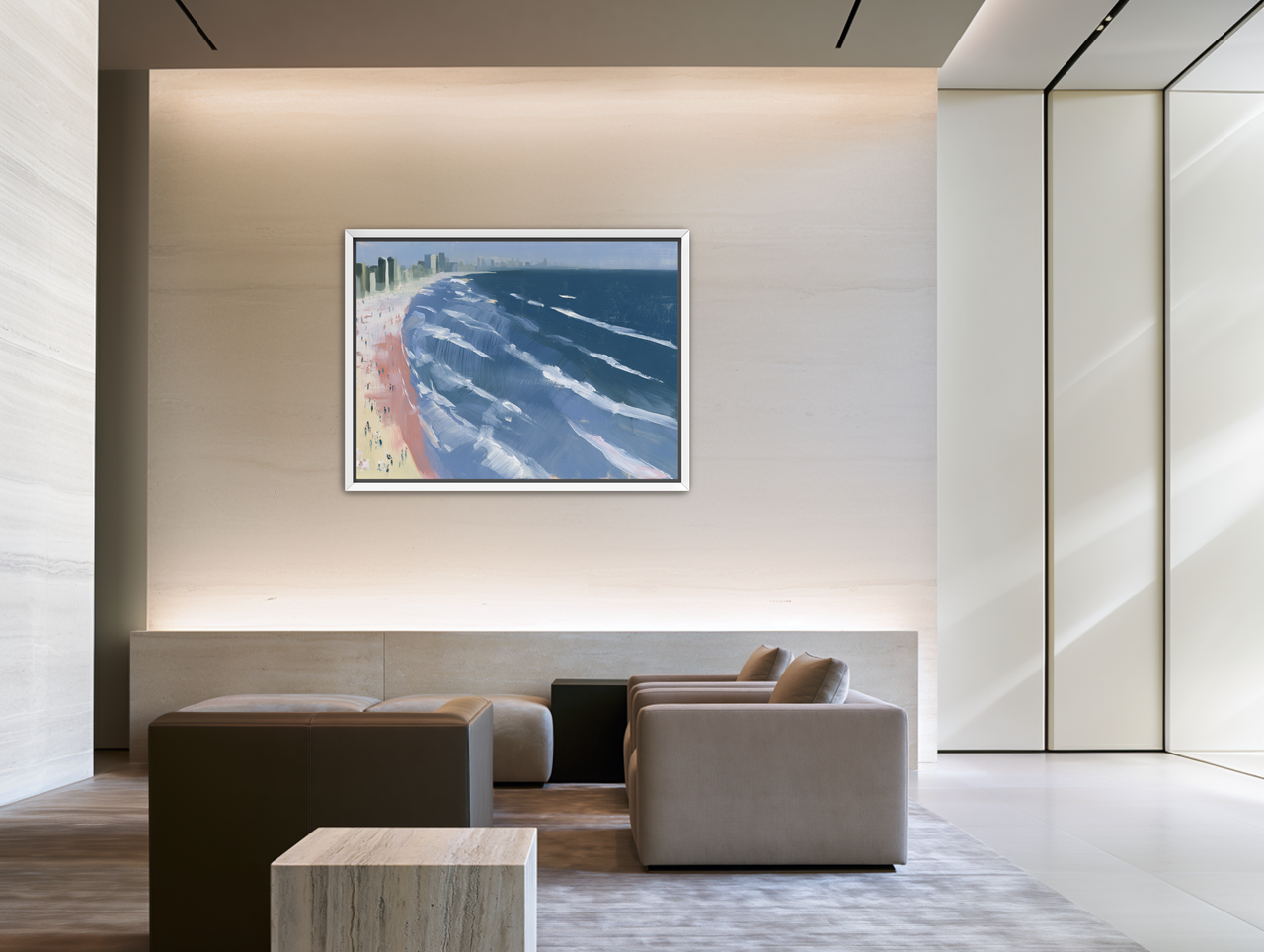 White surf on blue water room view