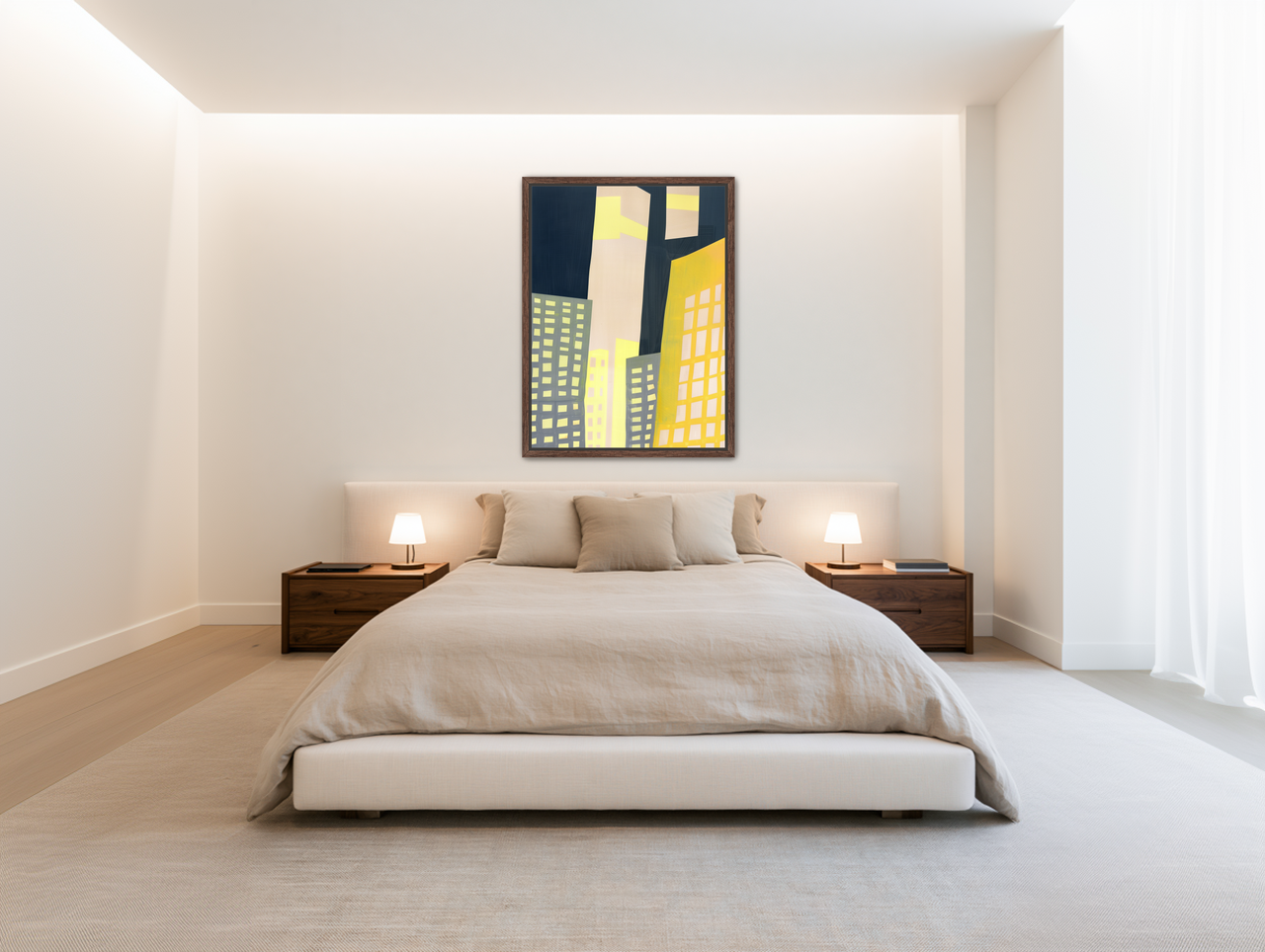 Windows lit in the towers room view