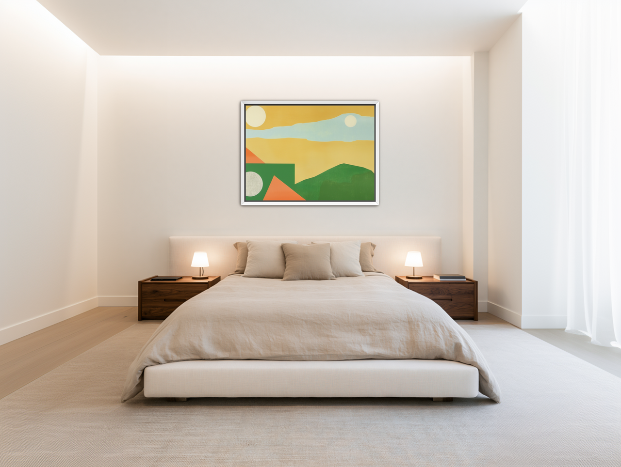 Two suns in yellow sky room view