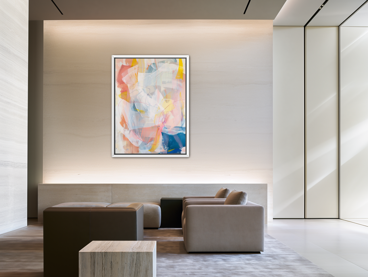 Non-Representational: Pale layers with a red loop room view