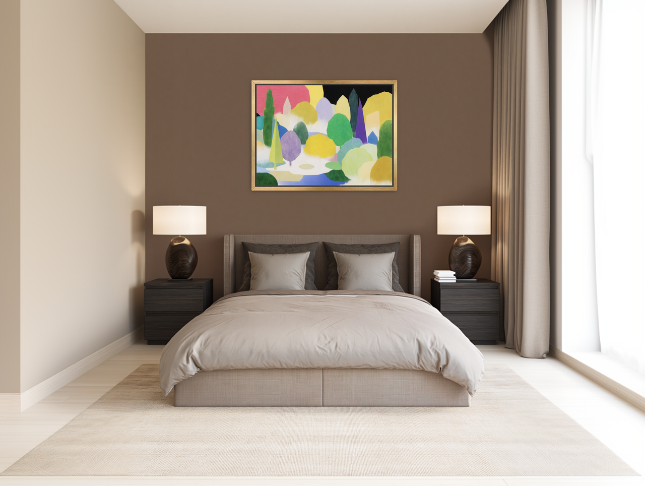 Mist between painted hills room view