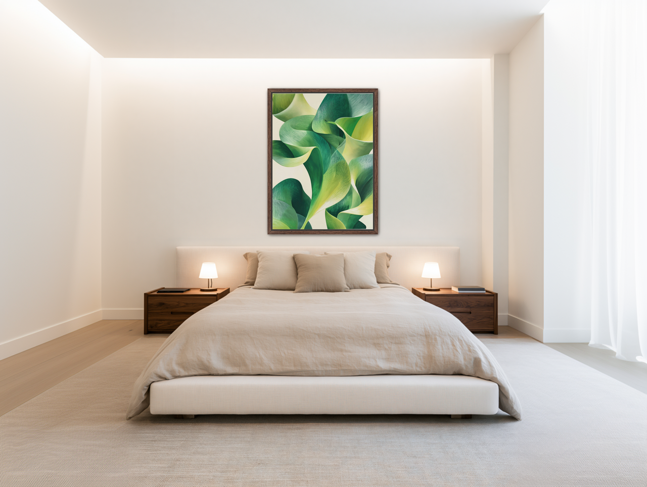 Green light in the lilies room view