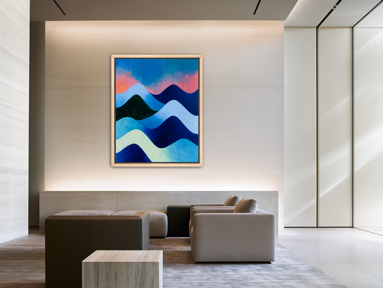Layered blue hills at dusk room view