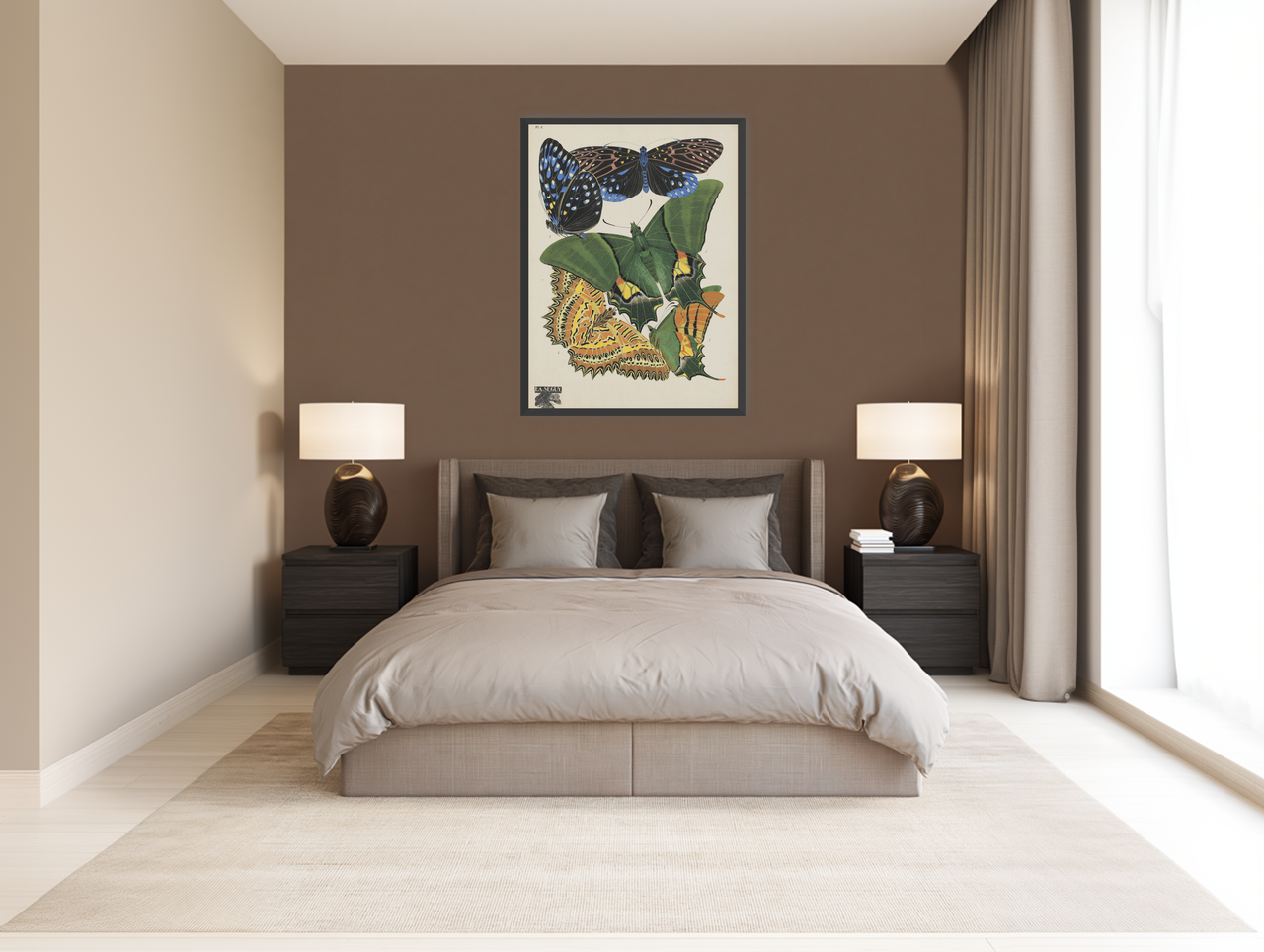 Butterflies on a pale plate room view