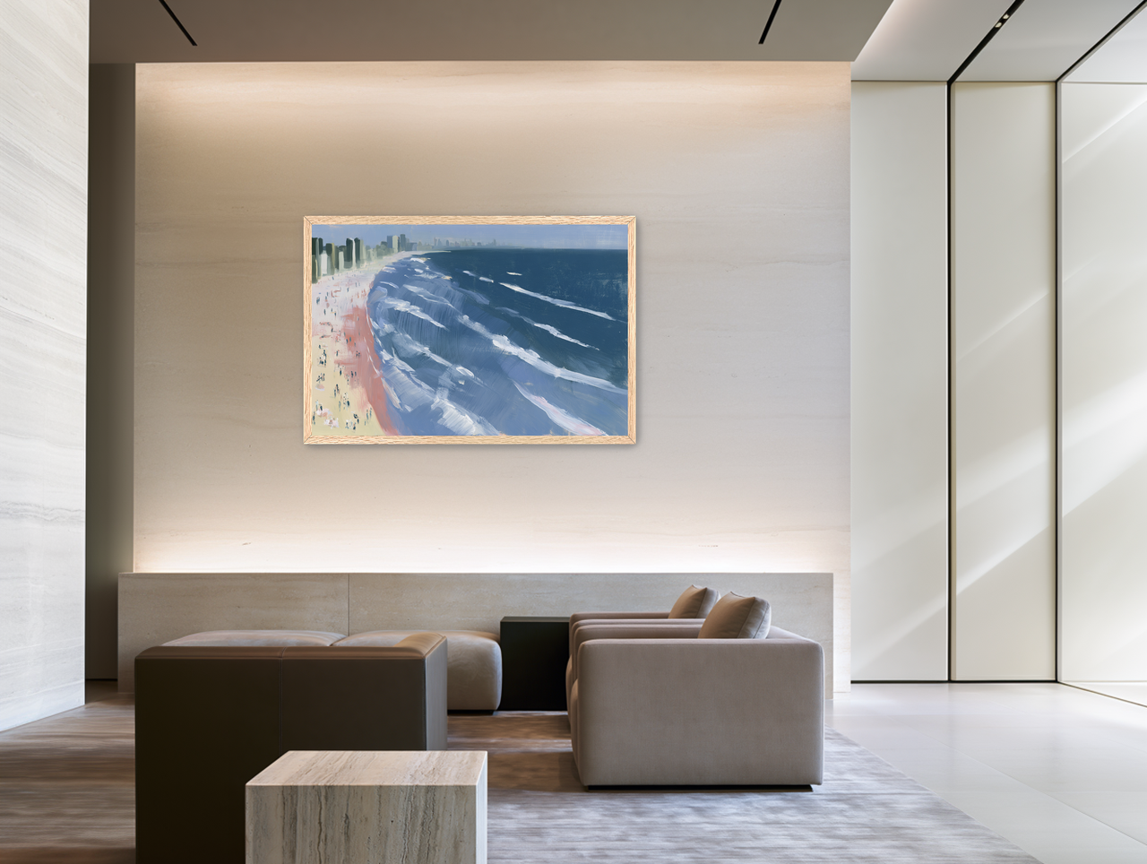 White surf on blue water room view