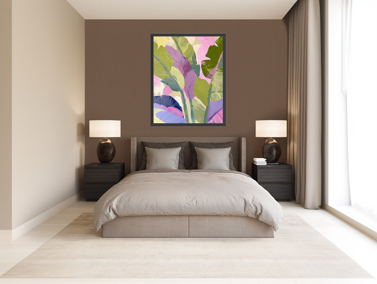 Layered palette knife paint room view