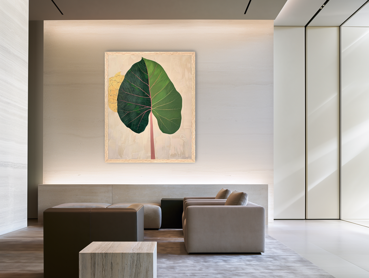 Split green leaf portrait room view