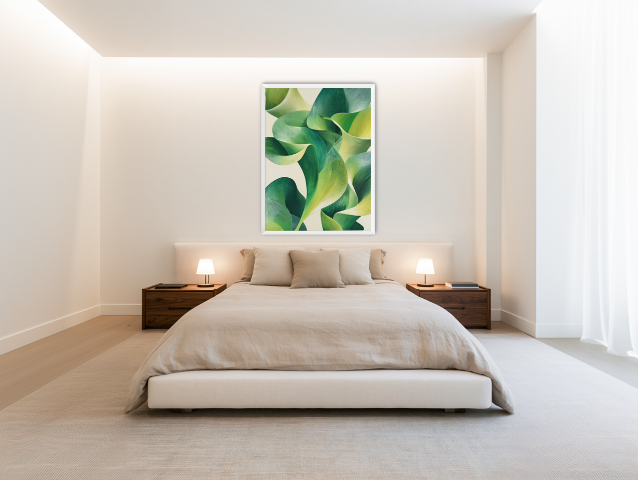 Green light in the lilies room view