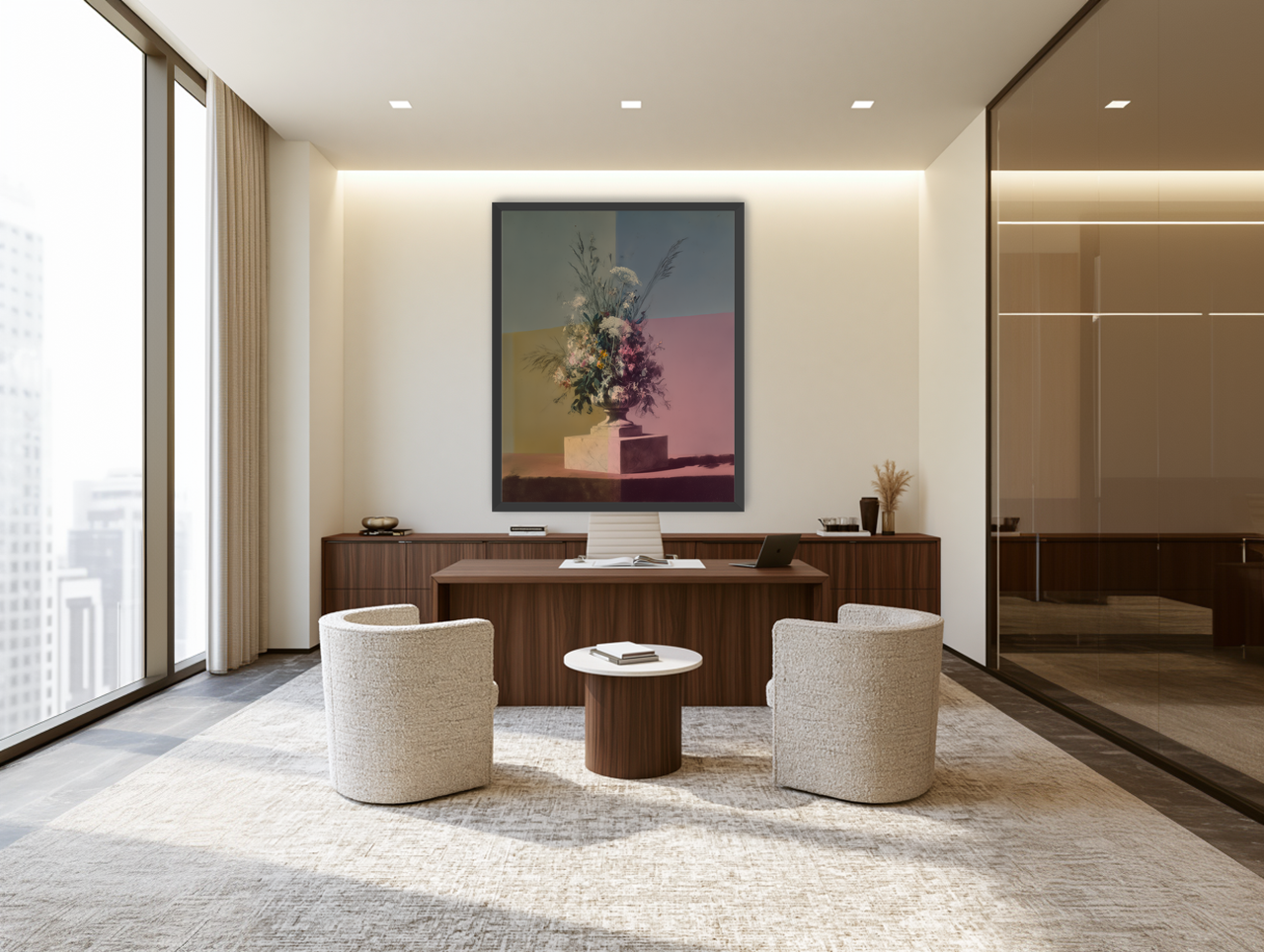 Wildflowers within four corners room view