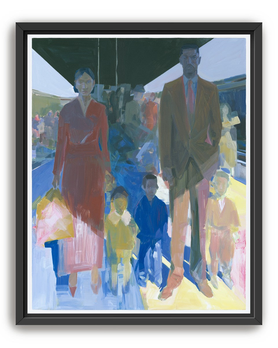 Family beneath the overpass