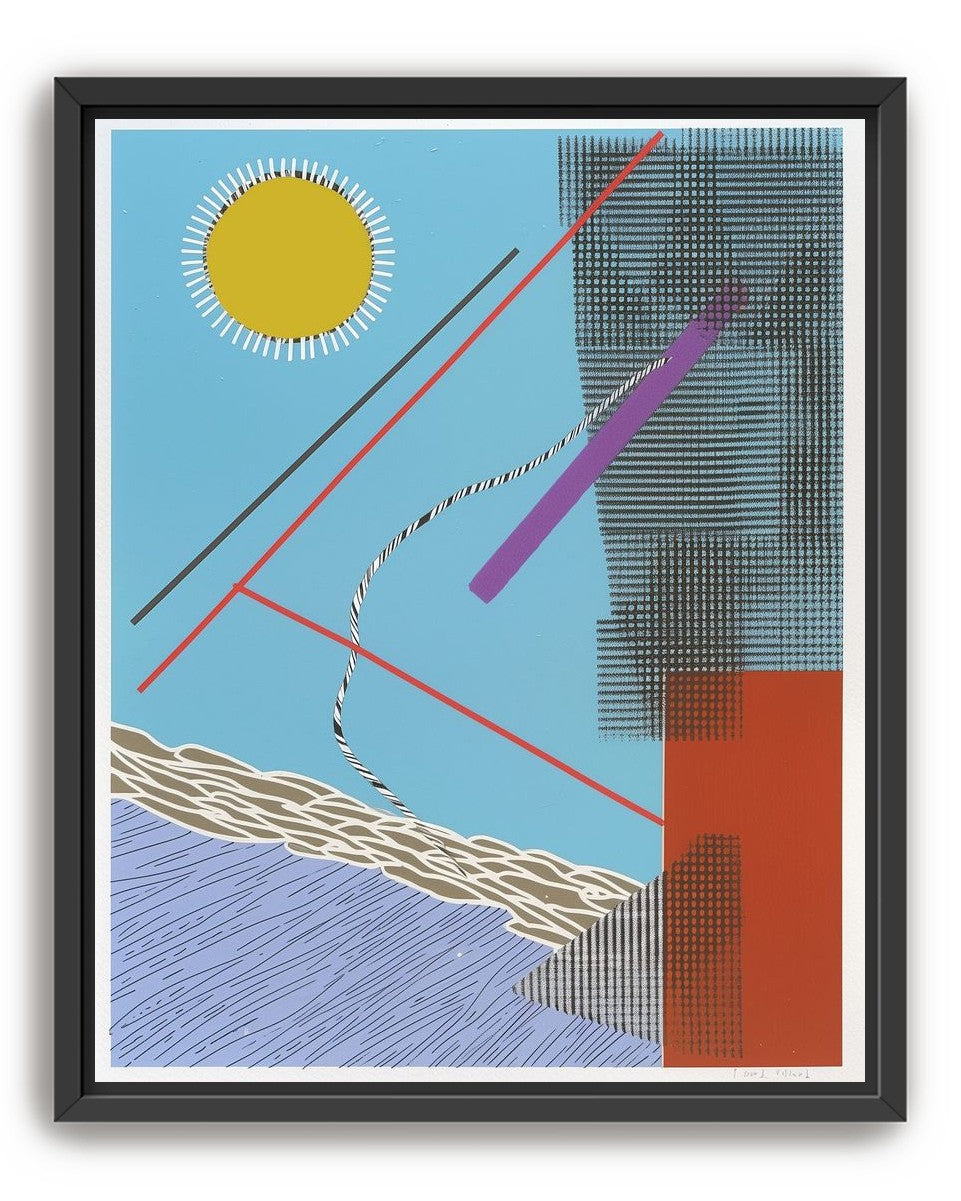 Yellow disc and crossed lines