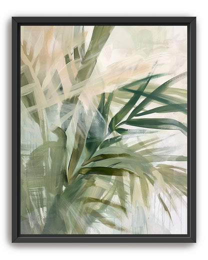 Green leaves in milky light