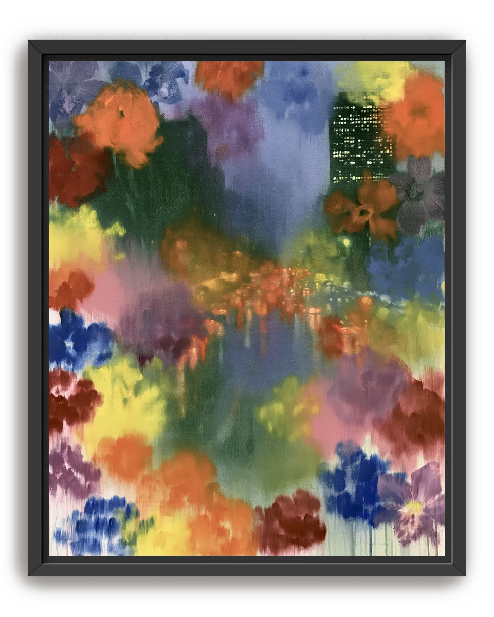 City lights in painted bloom
