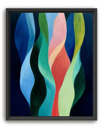 Layered wavy color bands