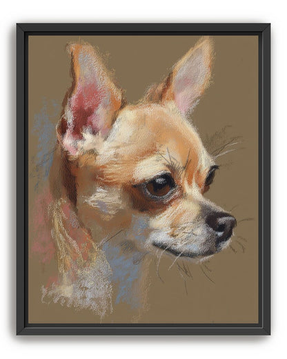 Pastel dog in profile
