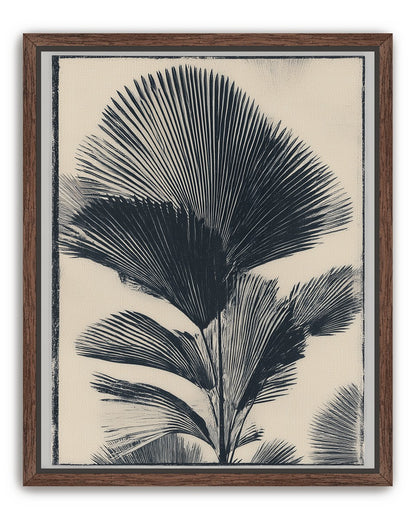 Palm fronds in black ink
