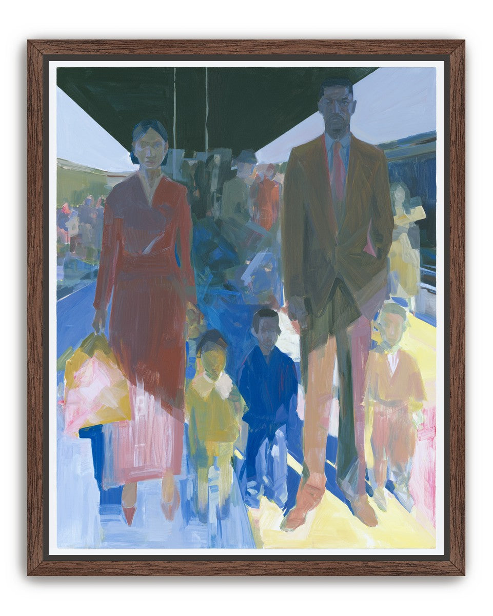 Family beneath the overpass