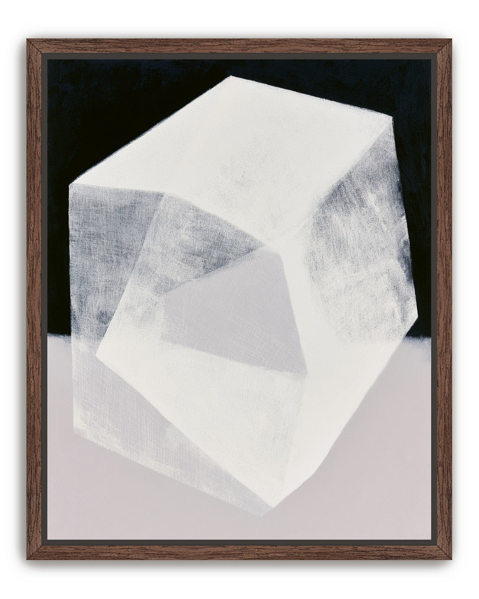 Milkwhite facets in deep black
