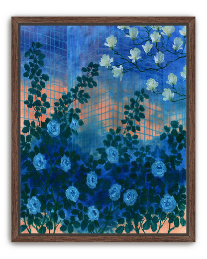 Roses climbing the grid