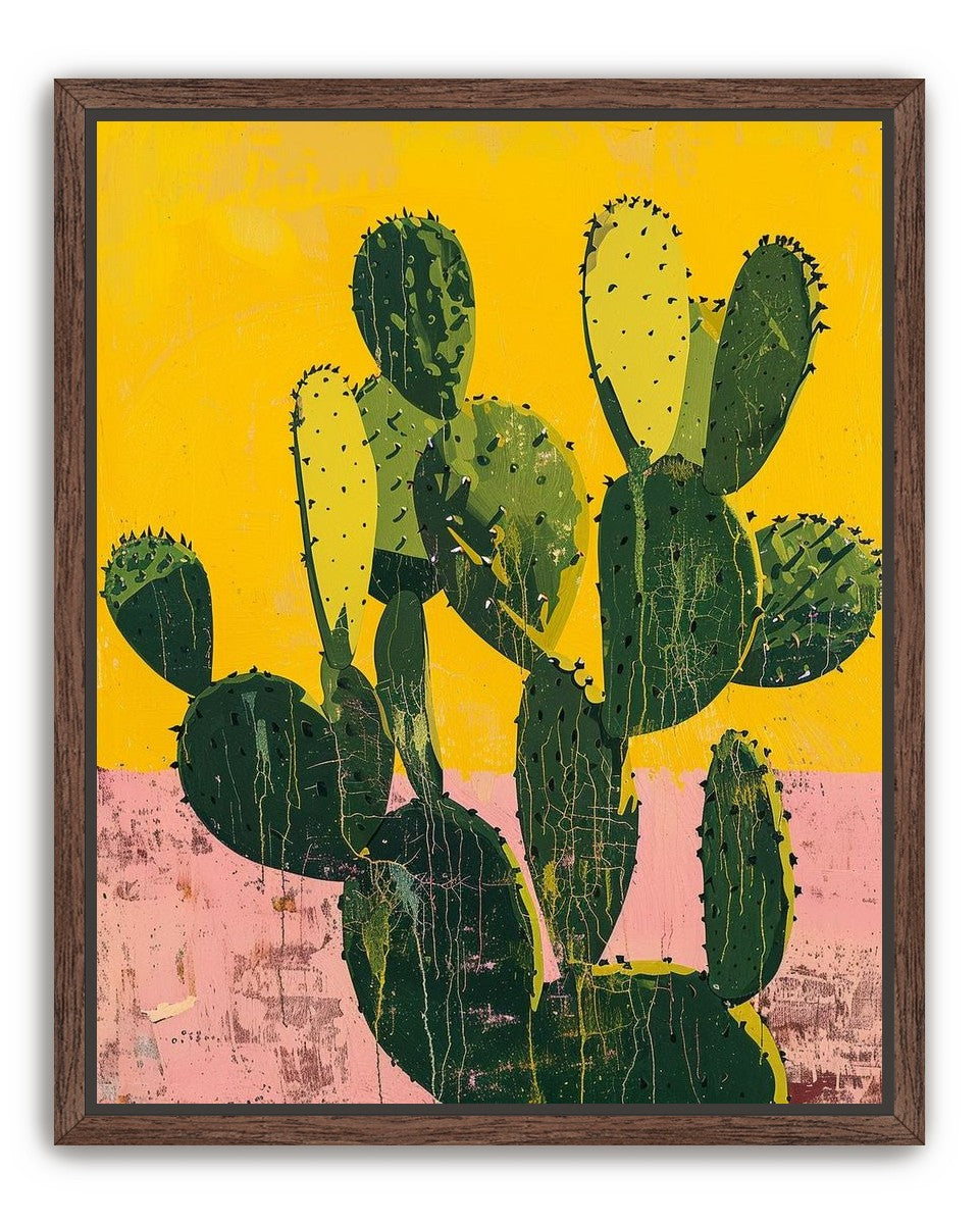 Green pads in yellow sky