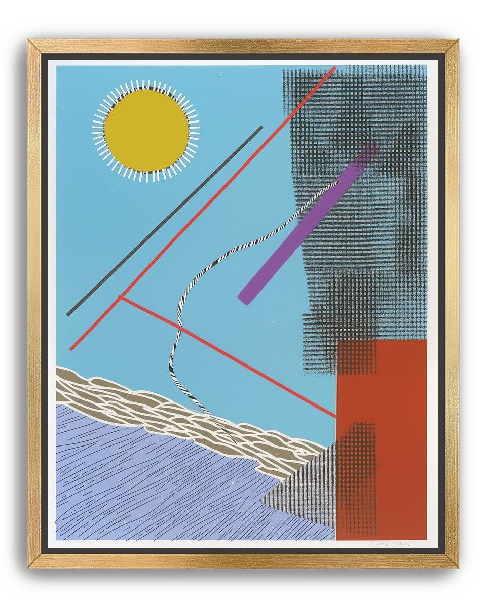 Yellow disc and crossed lines