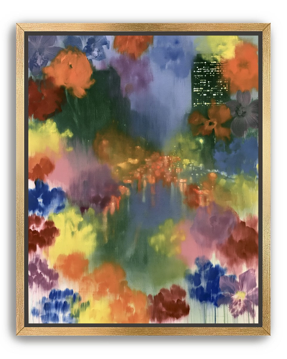 City lights in painted bloom