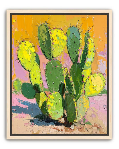 Thick paint on cactus pads