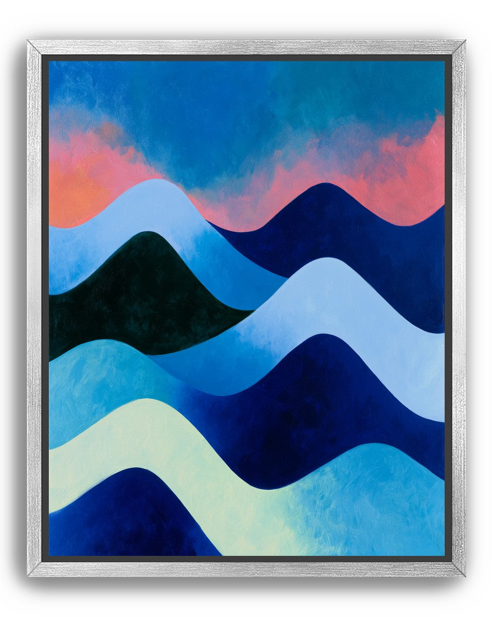 Layered blue hills at dusk