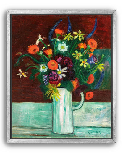 Flowers above the green table