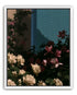 Flowers beneath the tiled wall
