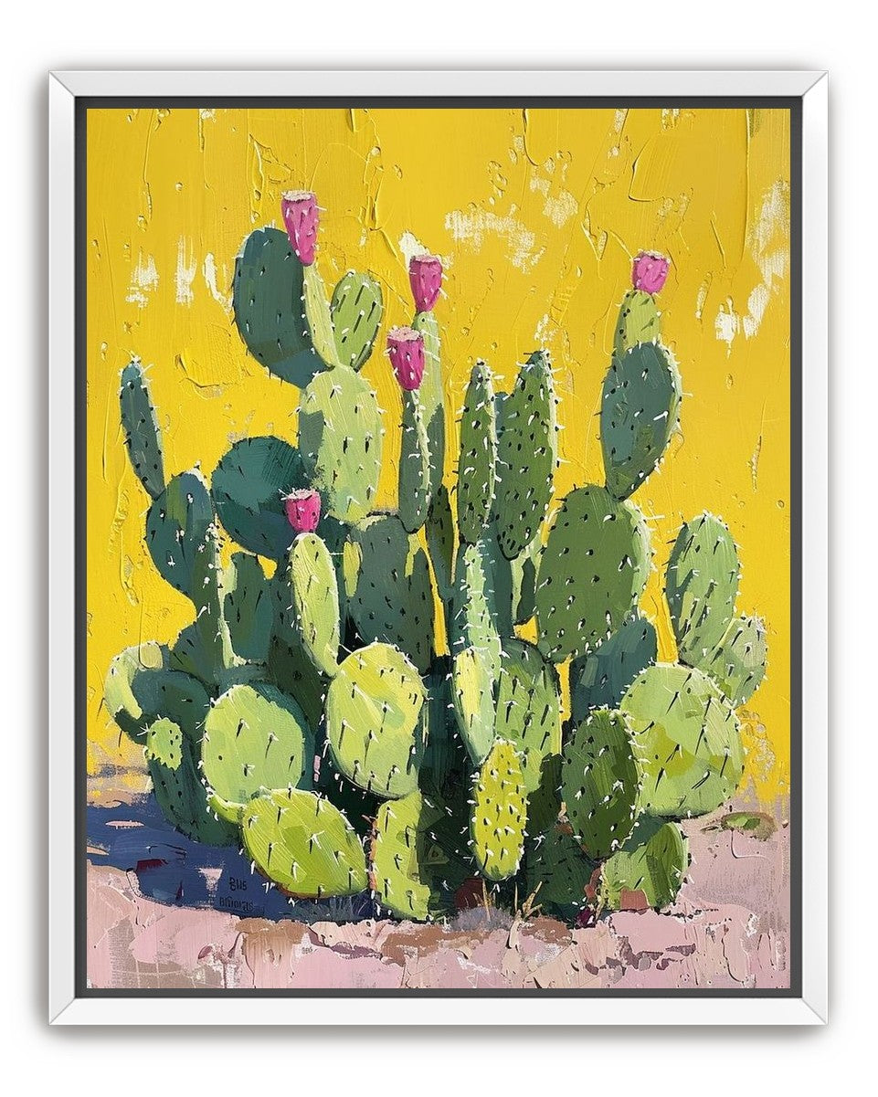 Pink blooms in yellow heat