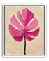 Pink leaf on plaster white