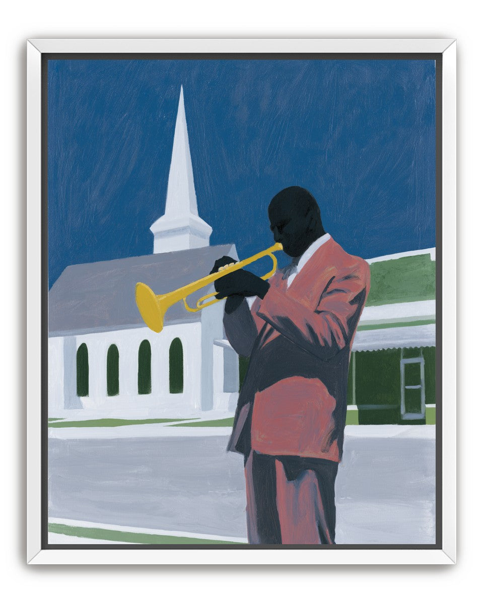 Yellow horn in blue air
