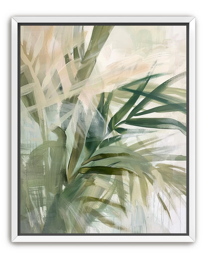 Green leaves in milky light