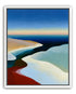 Blue sky over white dunes