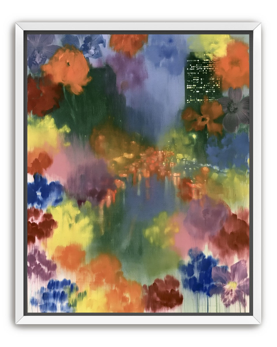City lights in painted bloom