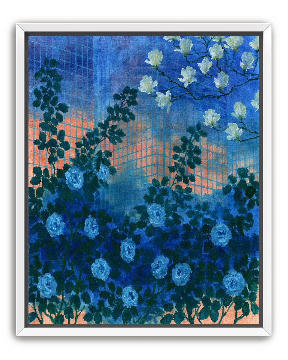 Roses climbing the grid