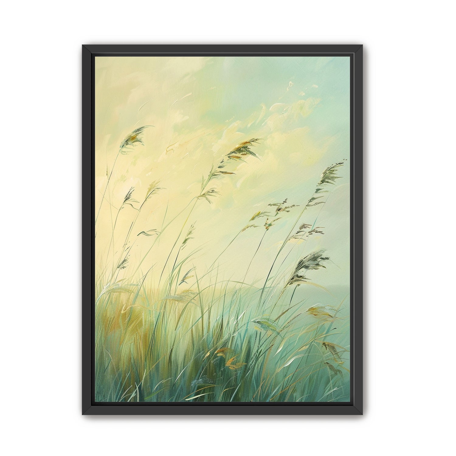 Windbent beach grass sky