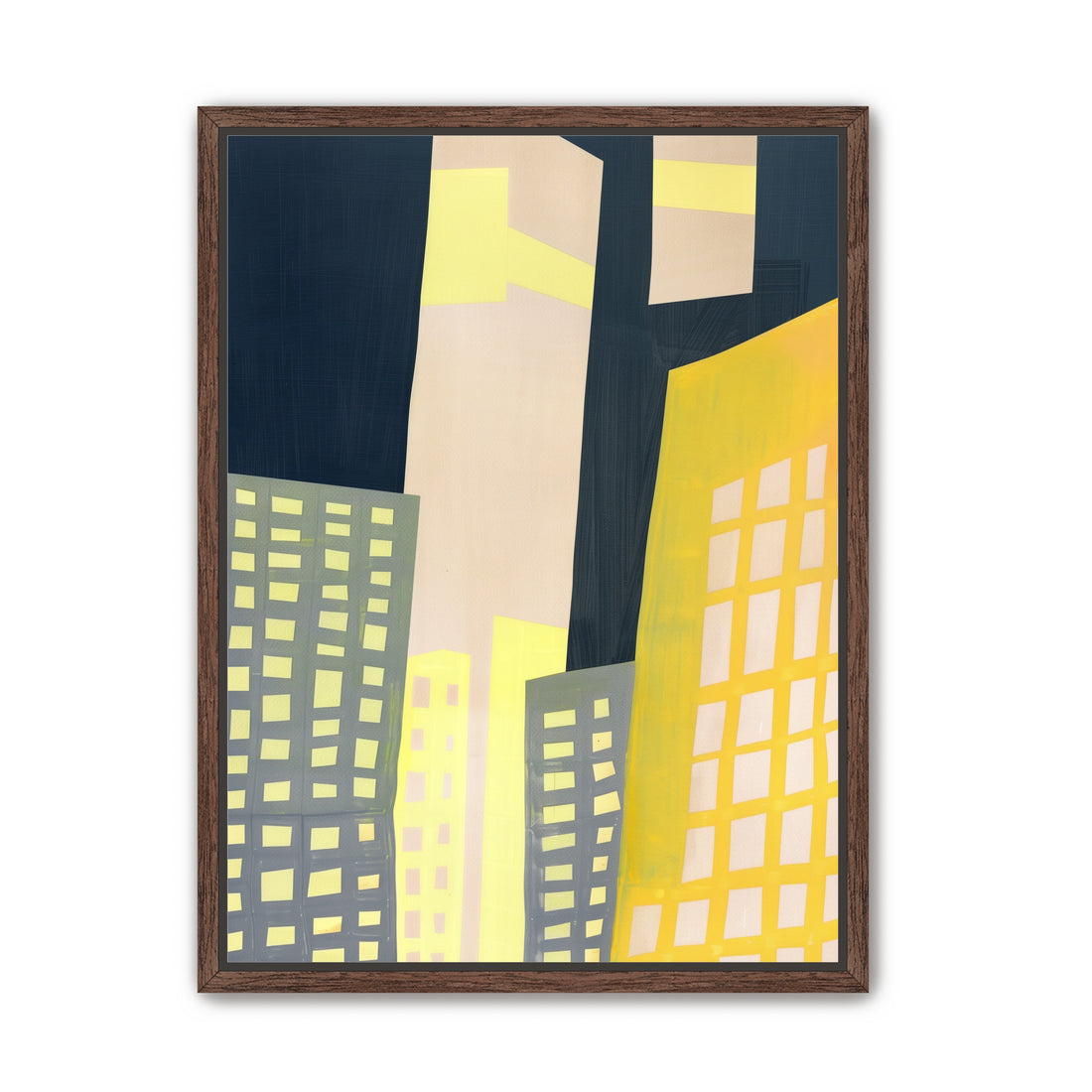 Windows lit in the towers
