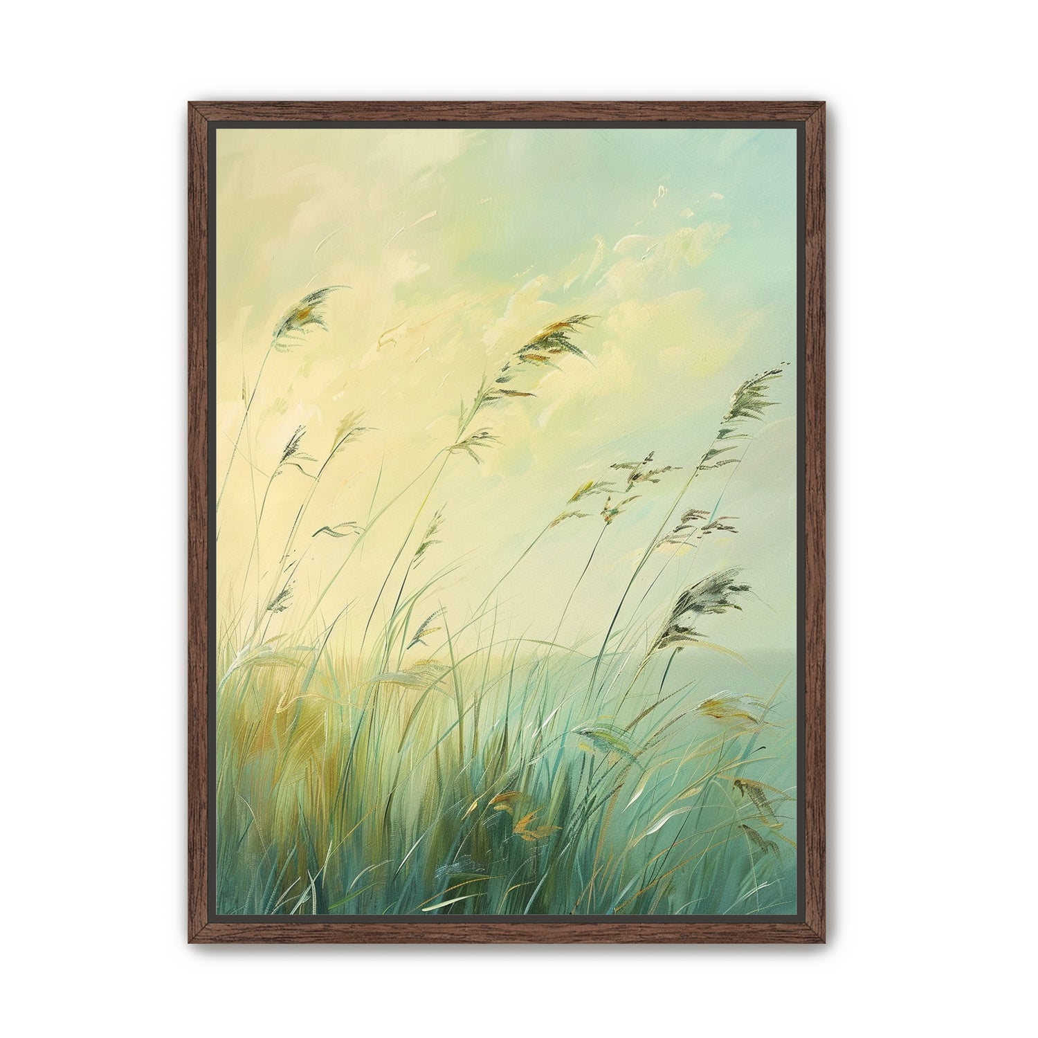 Windbent beach grass sky