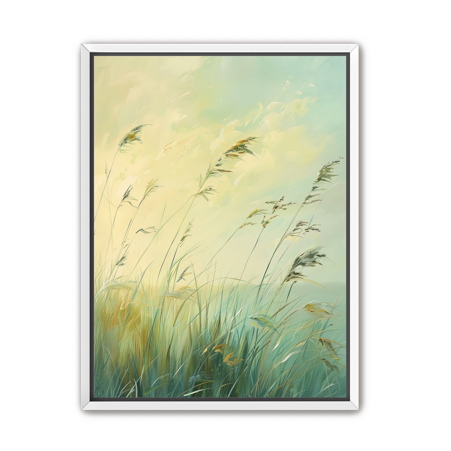 Windbent beach grass sky