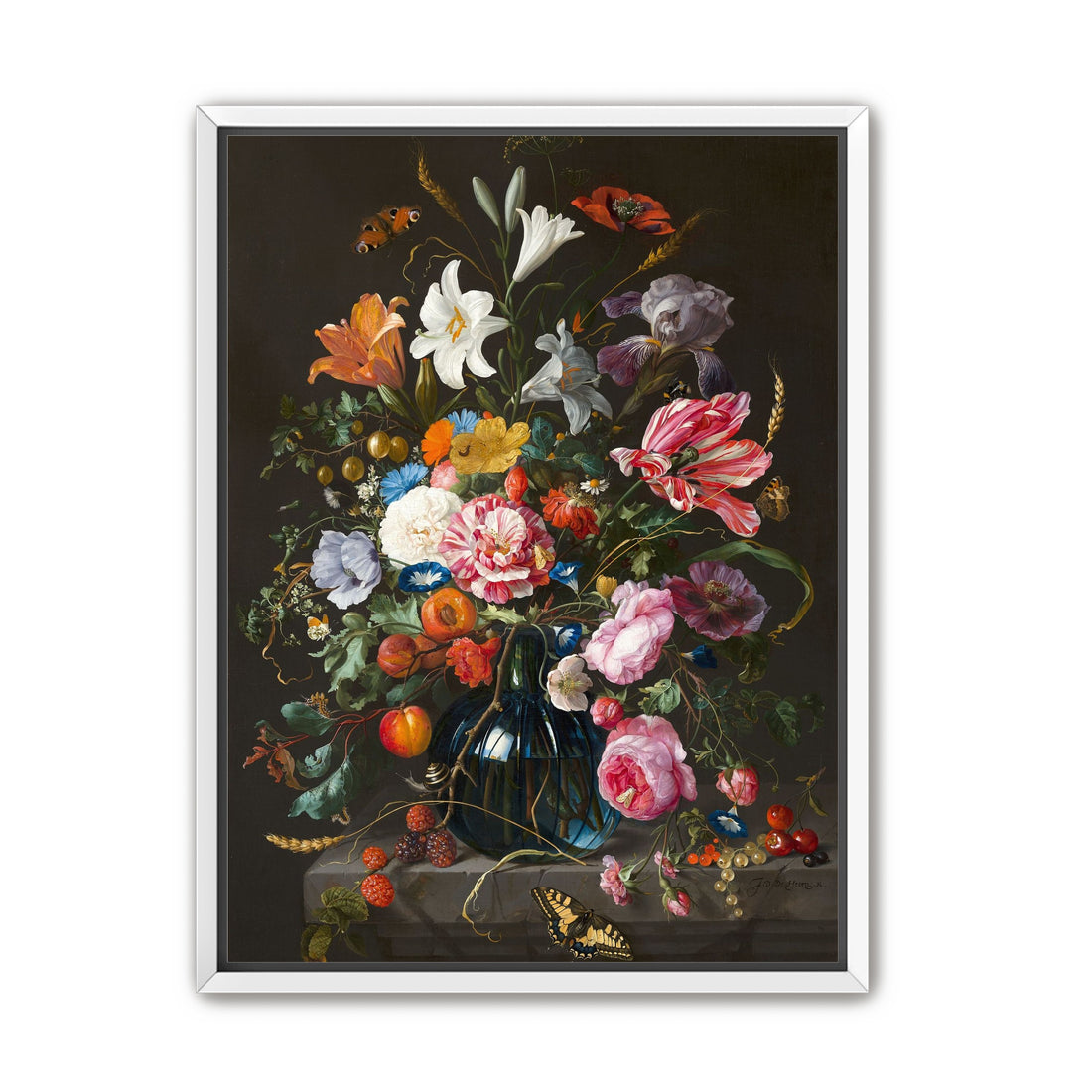 Butterflies over the blue vase